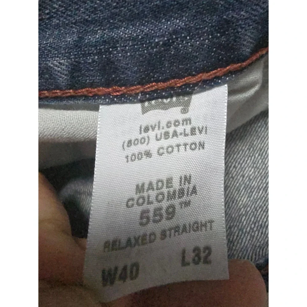 Levi's 559 Relaxed Straight Jeans Mens 40x32 Blue Good Denim 100% Cotton